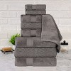 Chevron Zero Twist Cotton Solid and Jacquard Hand Towel Set of 6 by Blue Nile Mills - 2 of 4