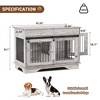 47" Dog Furniture Crate, Large Furniture Style Dog Crate w/ 2 Storage Draws & Removable Divider & Triple Door Design - 2 of 4