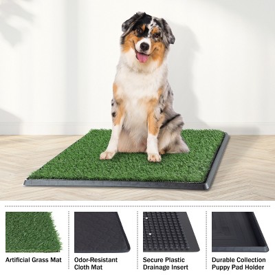 Medium Artificial Grass Puppy Pee Pad with Tray Set