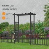 VINGLI Garden Arbor with Gate and Fence, PVC Wedding Arch, Garden Trellis for Climbing Plants Outdoor, Arch Backdrop Stand for Garden, Backyard, Lawn - 4 of 4