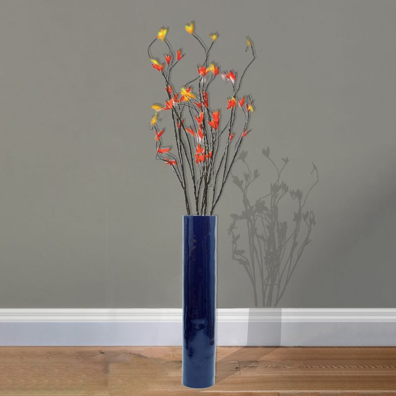 Uniquewise Tall Decorative Contemporary Bamboo Display Floor Vase Cylinder Shape, 30 Inch Blue, 2 of 6