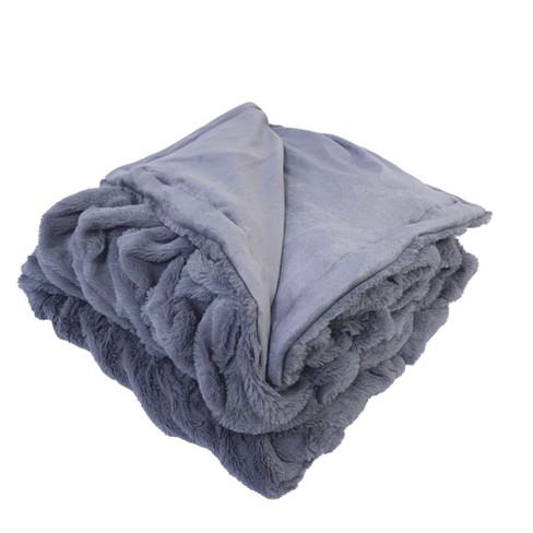 50x60 Ruched Faux Fur Throw Blanket - Madison Park : Target