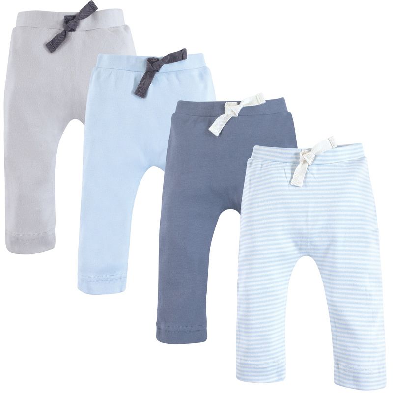 Touched by Nature Baby and Toddler Boy Organic Cotton Pants 4pk, Lt. Blue Gray, 1 of 7