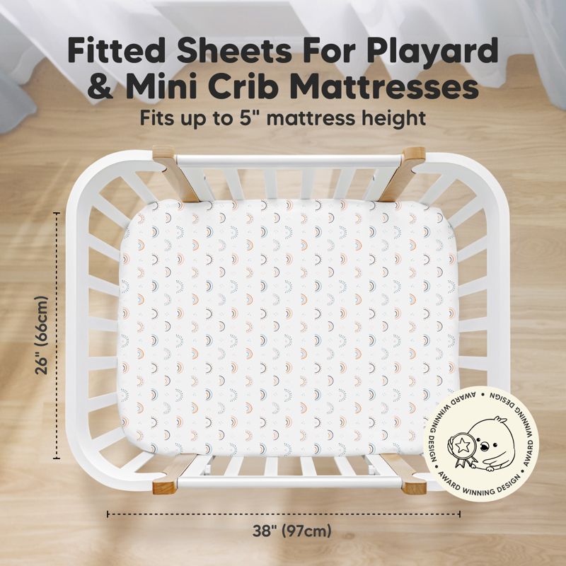 KeaBabies 2-Pack Isla Mini Crib Sheets, Pack and Play Sheets Fitted, Pack N Play Sheets, Fitted Crib Sheet, 3 of 11