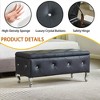 CAVINAS Polyester Storage Ottoman Bench with Button Tufted,Upholstered Storage Ottoman,Storage Benches for Living Room,Bedroom - 2 of 4