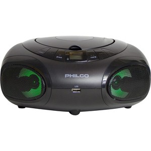 PHILCO Bluetooth Boombox CD Player with AM/FM Radio, USB Playback, Fun Lights, MP3/CD-R/CD-RW Support, Aux Input - 1 of 4