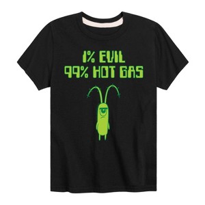 Boys' - SpongeBob SquarePants - Plankton One Percent Evil Short Sleeve Graphic T-Shirt - 1 of 4
