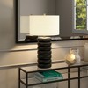 Hudson and Canal 25" Tall Glass Bubble Body Table Lamp with Fabric Shade - 4 of 4