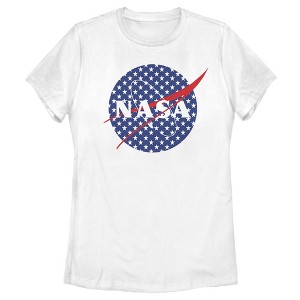 Women's NASA American Flag Stars Logo T-Shirt - 1 of 4