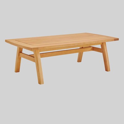 Outdoor Patio Eucalyptus Wood Coffee Table Natural - Modway