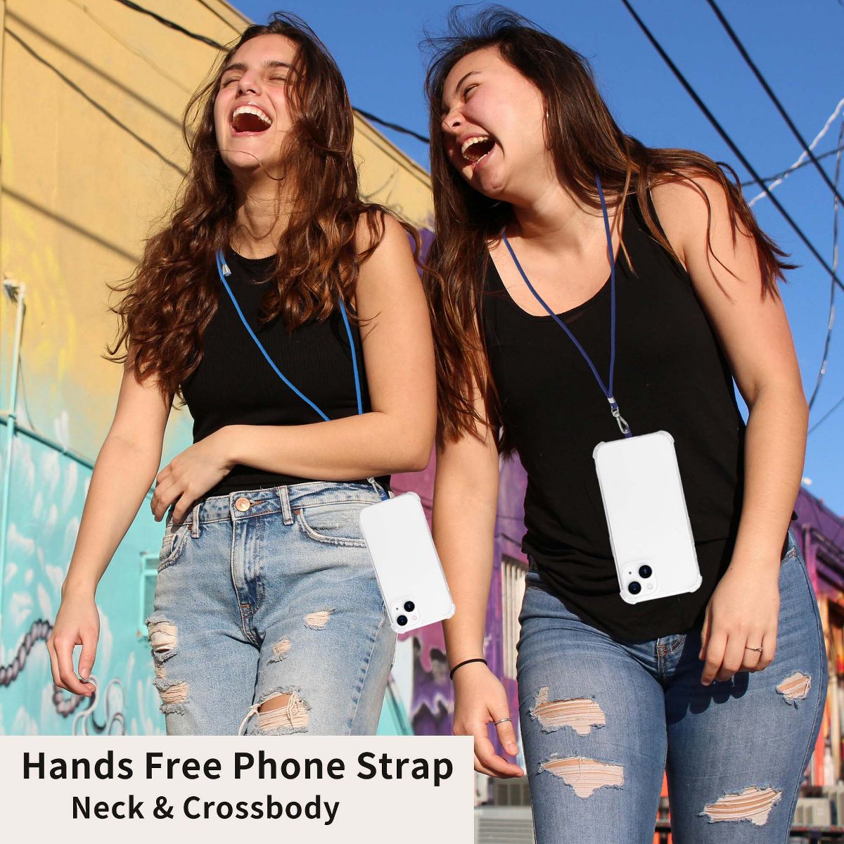 Unique Bargains Adjustable Mobile Phone Strap with Universal Patch Gray Blue 1 Pc - thumbnail 5