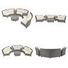 Outdoor Fan-Shaped Sectional Sofa Set, 6-Person Sofa Set with Round Table and Side Table,  PE Rattan Sofa with Foam Cushions–Cuddlewood - 4 of 4