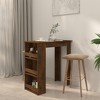 vidaXL Bar Table with Storage Rack Smoked Oak 40.2"x19.7"x40.7" Engineered Wood - 3 of 4