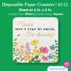 Big Dot of Happiness 25 Ct Wildflowers Please Don't Take My Drink I'm Dancing Coasters, 4-Inch Disposable Square Paper Coasters for Boho Floral - 4 of 4