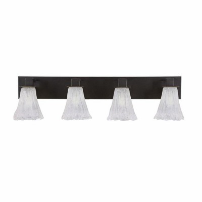 Toltec Lighting Apollo 4 - Light Vanity in  Dark Granite with 5.5" Fluted Italian Ice Shade