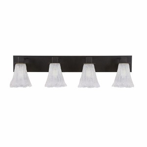 Toltec Lighting Apollo 4 - Light Vanity in  Dark Granite with 5.5" Fluted Italian Ice Shade - 1 of 1