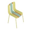 Cesicia 4-Pack Modern Striped Color Block Chairs ¨C PP Plastic Seat & Sturdy Metal Legs ¨C for Balcony, Caf¨¦, Terrace - 2 of 4