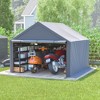 SEVOBAL Carports and Storage Sheds All-Weather Outdoor Storage Shelter with Waterproof Cover for Garden and Utility Storage, Grey, 120"*116.52"*91.68" - 2 of 4