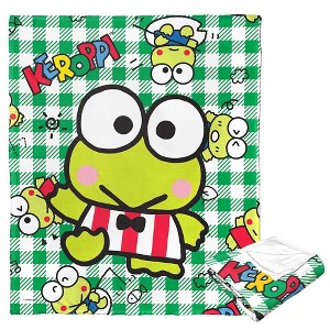 Sanrio Keroppi Playtime Plaid Silk Touch Throw Blanket 50x60 Inches - 1 of 4