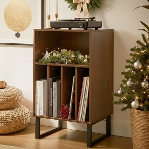 MOEPISY Small Record Player Stand with Vinyl Storage Cabinet, Turntable Table for Albums & LPs - 1 of 4