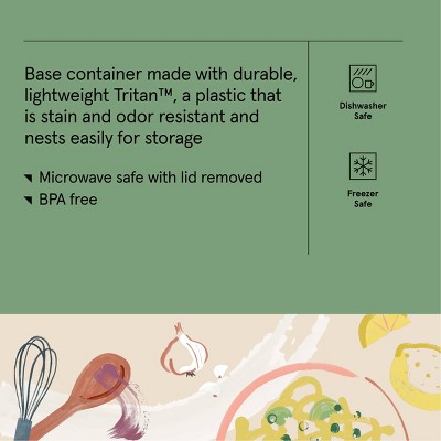 (3) 14 Cup Tritan Plastic Rectangle Food Storage Container Clear - Figmint™: Stackable, Freezer & Microwave Safe