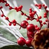 19"H Sullivans Snowy Long Pine & Berry Christmas Mini Wreath, Green - 2 of 3
