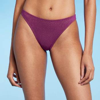 Women's High Leg Extra Cheeky Bikini Bottom - Shade & Shore™ Dark Purple