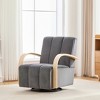 Hrinhom 30.7"W Upholstered Velvet 360° Swivel Accent Chair,Comfy Channel Tufted Lounge Reading Chair - 3 of 4