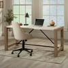 Sauder Dixon City Executive Desk Brushed Oak: Farmhouse Style, Metal Frame, Paper Laminate Surface - 2 of 4