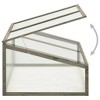 vidaXL Greenhouse Grey Solid firwood, PC board Small Collapsible - 4 of 4
