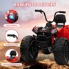 Red 24V Kids Ride On ATV 4WD Electric Quad Vehicle With Dual Motors Large Battery Bluetooth Music Led Lights Full Metal Suspension Eva Tires And Adju - 3 of 4