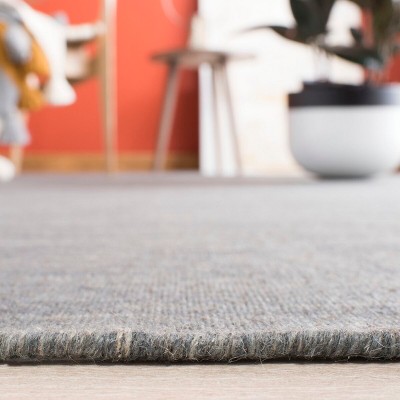 Handmade Grey and Silver Wool and Cotton 3'x5' Area Rug