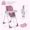 GustoWave Baby High Chair, Multifunctional Kids Dining Chair with Adjustable Height and Tilt,Foldable High Chair with Removable Tray - 2 of 4