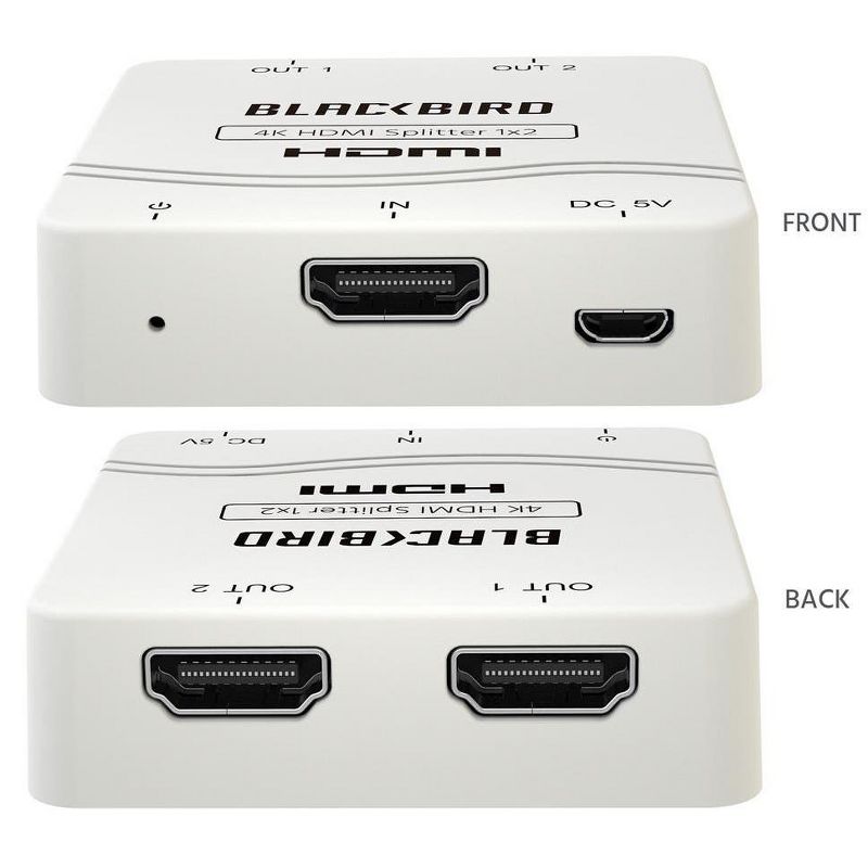 Monoprice Blackbird 4K/1080p 1x2 HDMI Splitter | 4K@30Hz, 1 Source onto 2 Displays, USB Powered, For PS4, Apple TV, Roku, Xbox 360, Laptop, 5 of 6