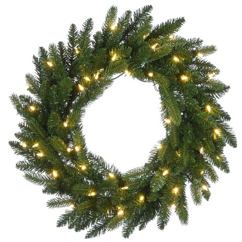 National Tree Company Pre-lit Artificial Christmas Wreath, Green ...