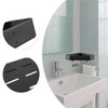 Unique Bargains Bath Corner Shower Shelves Adhesive Caddy with Hooks Drill for Bathroom 9.57"x9.57"x1.97" 2 Sets - 3 of 4