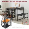 Dining Table Set for 4, Kitchen Table Set for 4 with 2 Benches, Rectangular Dining Room Table Set with Wine Rack - 4 of 4