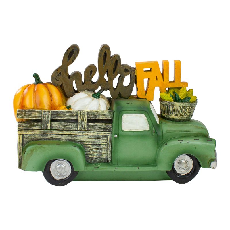 Northlight 11.25" Green Truck Hello Fall Autumn Harvest Tabletop Decoration, 3 of 5