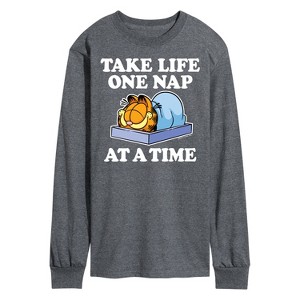 Men's - Garfield - Take Life One Nap Long Sleeve Graphic T-Shirt - 1 of 4
