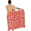 LA LEELA Men's Sarong Bath Swim Pareo Beach Wraps One Size Berry Leaves - 4 of 4