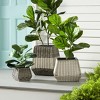 Evergreen Short Resin Wicker Planter Set of 3 - 2 of 4