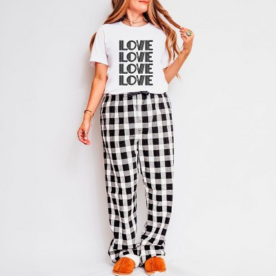 Simply Sage Market Women's Love X 4 Graphic Pajama Set  - XL - White