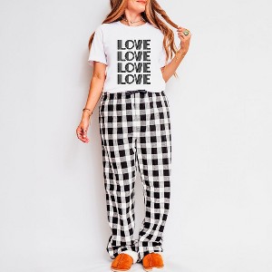 Simply Sage Market Women's Love X 4 Graphic Pajama Set  - 2XL - White - 1 of 4
