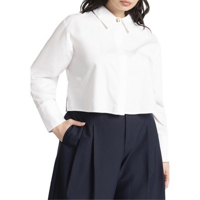 ELOQUII Cropped Collared Shirt