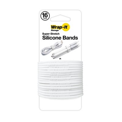 Wrap-It Silicone Bands 16pk White