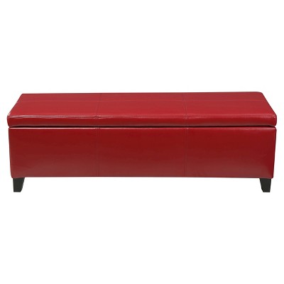 Lucinda Faux Leather Storage Ottoman Bench - Christopher Knight Home