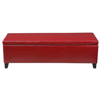 Lucinda Faux Leather Storage Ottoman Bench - Christopher Knight Home