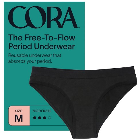 Cora Reusable Period Underwear - Bikini Style - Black - M : Target
