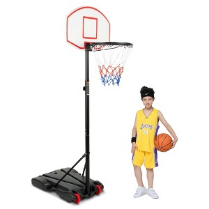 SUGIFT Portable Basketball Hoop Outdoor – Adjustable 5.2ft to 7ft Basketball Goal for Kids - 1 of 4