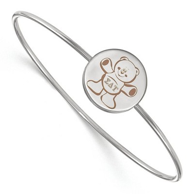 Black Bow Jewelry Sterling Silver Sigma Delta Tau Greek Life Bangle Bracelet 7 Inch